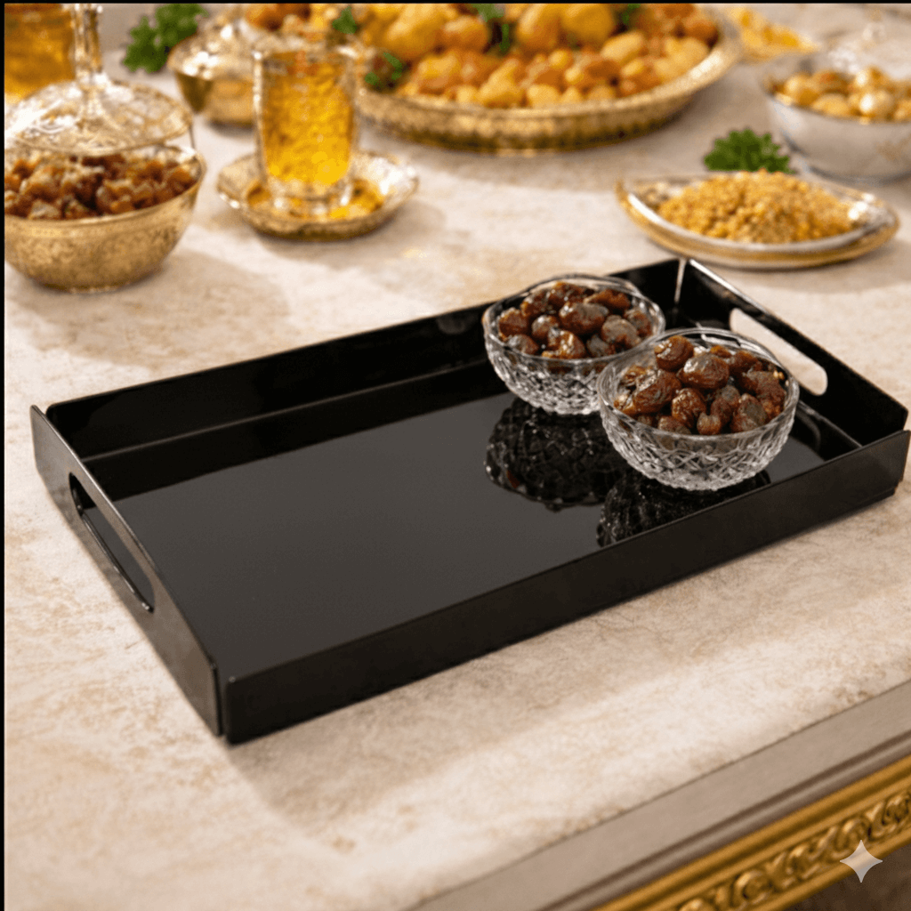 Elegant and minimal Set of 3 Black Acrylic Trays