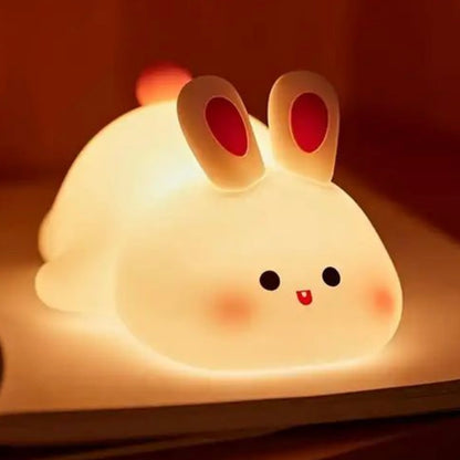 CUTE RABIT PLUSHY NIGHT LAMP USB RECHARGEABLE TOUCH CONTROL