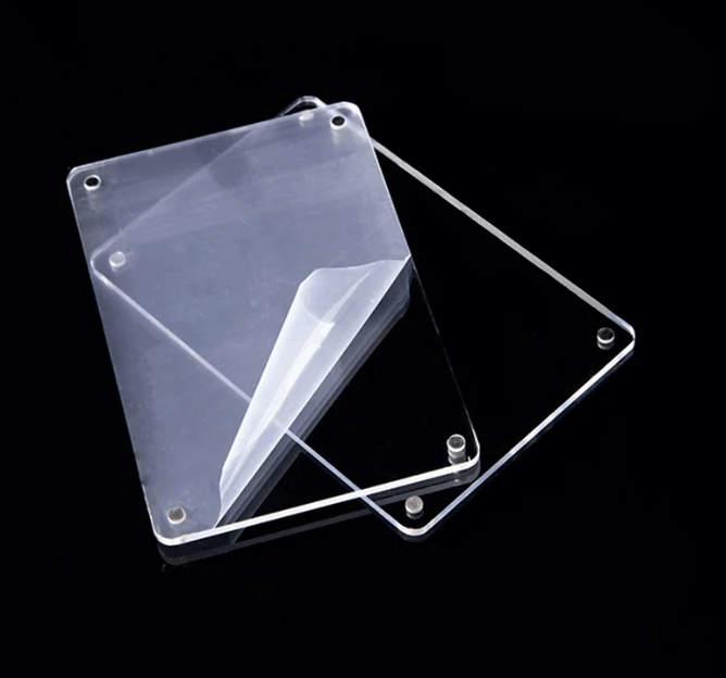 Magnetic Fridge Frames-Transparent Magnetic Acrylic Picture Frame Clear Frameless Memos for office and Refrigerator 3x4 inches each